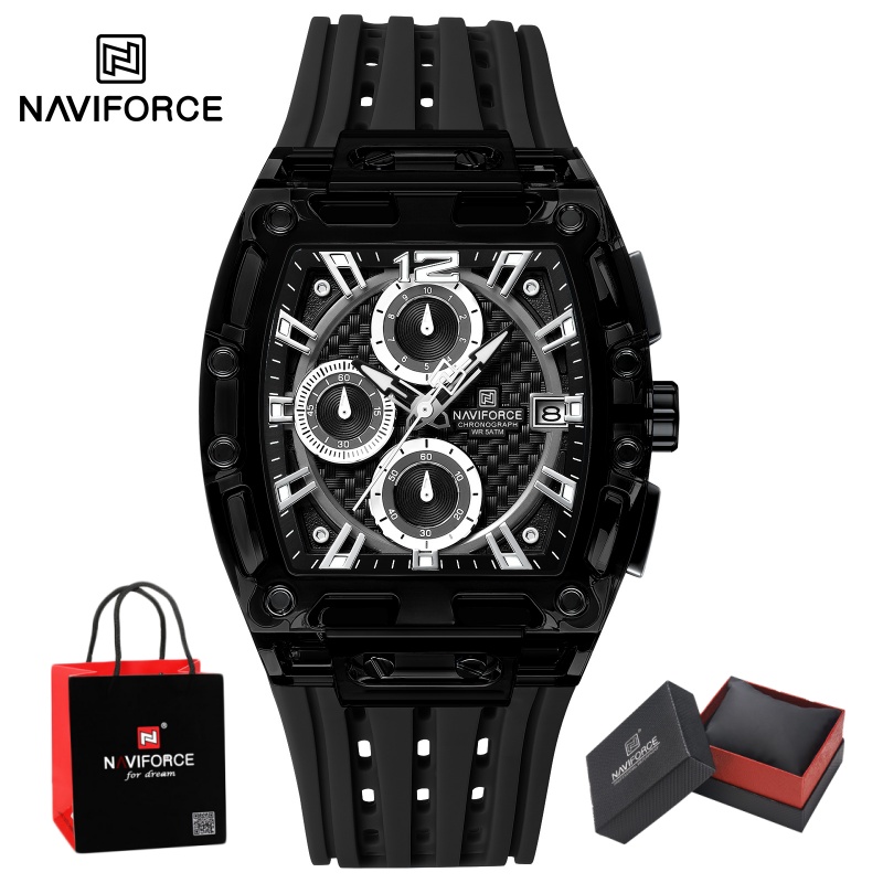 Resistance Band - นาฬิกาข้อมือผู้ชาย NAVIFORCE 5ATM กันน้ำ ควอตซ์ โครโนกราฟ