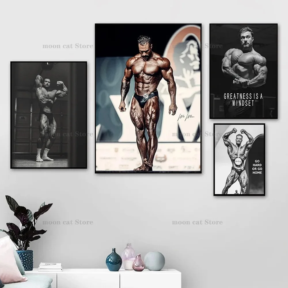 Sports Equipment Poster - ภาพวาดผ้าใบ Chris Bumstead Bodybuilder ฟิตเนสสร้างแรงบันดาลใจคําคมโปสเตอร์กล้ามเนื้อ Man