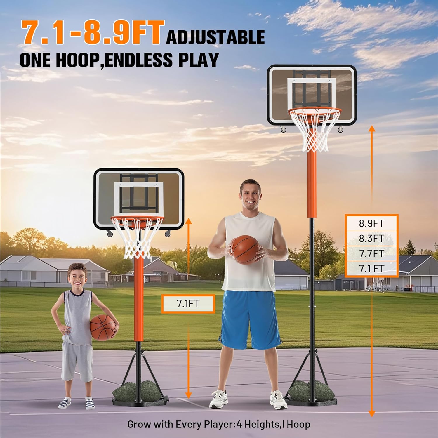 ชุดห่วงบาสเกตบอลแบบพกพา ปรับคว - Basketball Hoop บทวิจารณ์และราคา